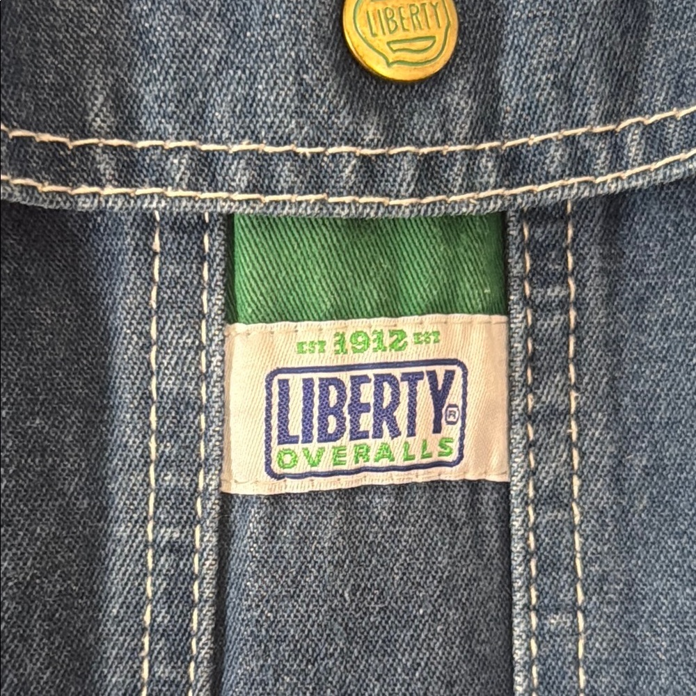 Vintage free People liberty by Anna Corrina Blue Denim Overalls Sz 34 - Picture 7 of 16